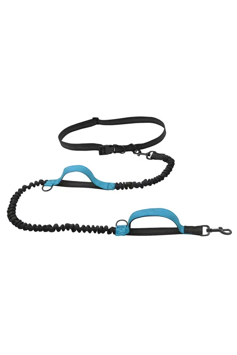 erorex Blue Outdoor Pet Dual Elastic Traction Rope Reflective Running at Night Stretchable Hands-free Dog D