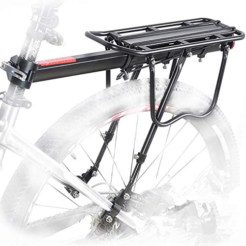 ZIGLY Bicycle Aluminum Adjustable Cargo Racks Rear Pannier Rack Mountain Carrier Rear Seat (Black) - Image 1