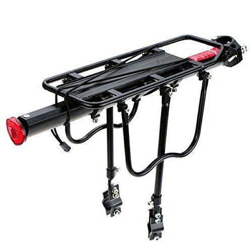 ZIGLY Bicycle Aluminum Adjustable Cargo Racks Rear Pannier Rack Mountain Carrier Rear Seat (Black) - Image 2