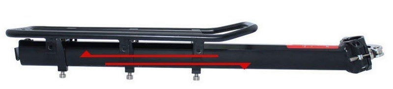 ZIGLY Bicycle Aluminum Adjustable Cargo Racks Rear Pannier Rack Mountain Carrier Rear Seat (Black) - Image 3