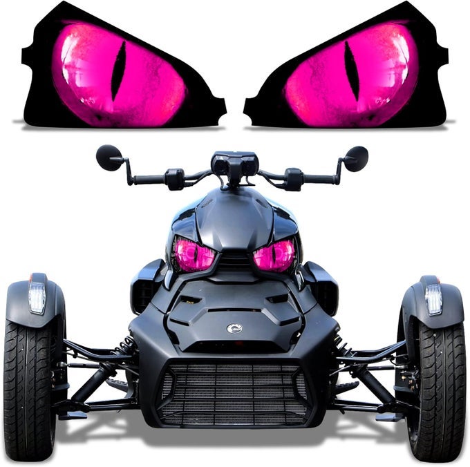 Roadster Headlight Eye Graphics Decal Cover For Can-Am Ryker 2019-2022 - Eclipse Pink
