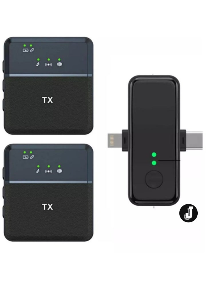 JAJEEK "3-in-1 Wireless Microphone for iPhone & Type-C Devices – Dual Mic System for Clear Audio Recording and Streaming"  - Image 1