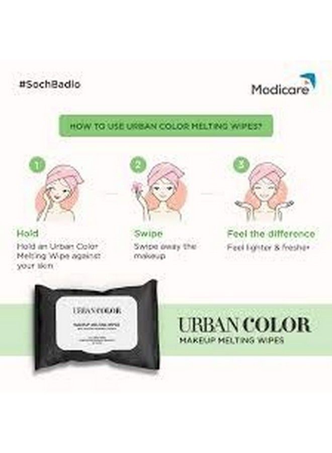 Modicare Urban Color Make Up Melting Wipes For All Skin Types Removes Waterproof Makeup (30 Wipes) + Hairpin Free - Image 5