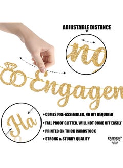 KATCHON KatchOn, Gold Glitter Happy Engagement Banner - 10 Feet, No DIY | Engagement Party Decorations | Engagement Party Banner, Happy Engagement Decor | Engaged Banner, Bachelorette Party Decorations  - Image 5