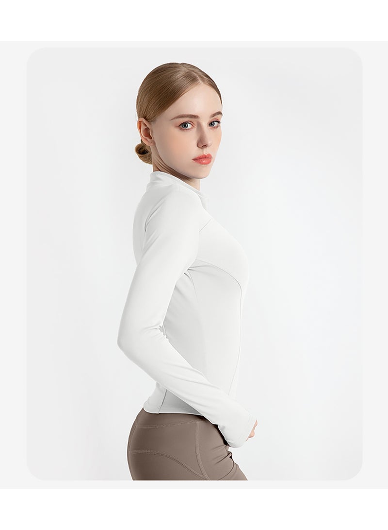 Women's Tracksuit Jacket Slim Fit Long Sleeved Fitness Coat Yoga Tops with Thumb Holes Gym Jacket Workout Sweatshirts  - Image 2