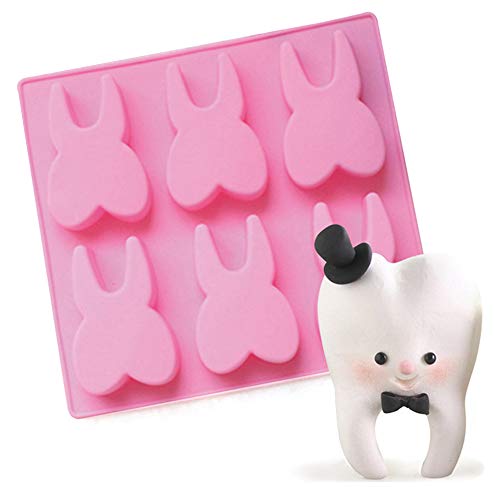 HiParty Tooth Silicone Mold, Funny Teeth Shape Novelty Ice Cube Tray, Chocolate Candy Dessert Jello Mold, Soap Making Mold, Cake Baking Pan, Perfect Gag or White Elephant Gift for Dentists - Image 1