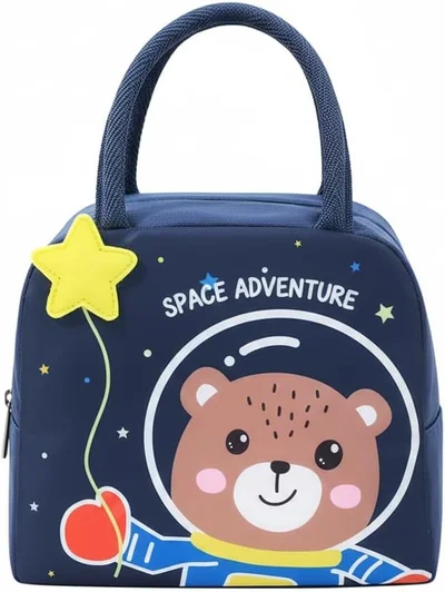 Mobcos Mobcos Panda Star Navy Large Capacity Insulated Lunch Bag | Waterproof & Stain-Resistant Meal Tote with Advanced Temperature Retention | Durable Polyester Lunch Bag for Office & School