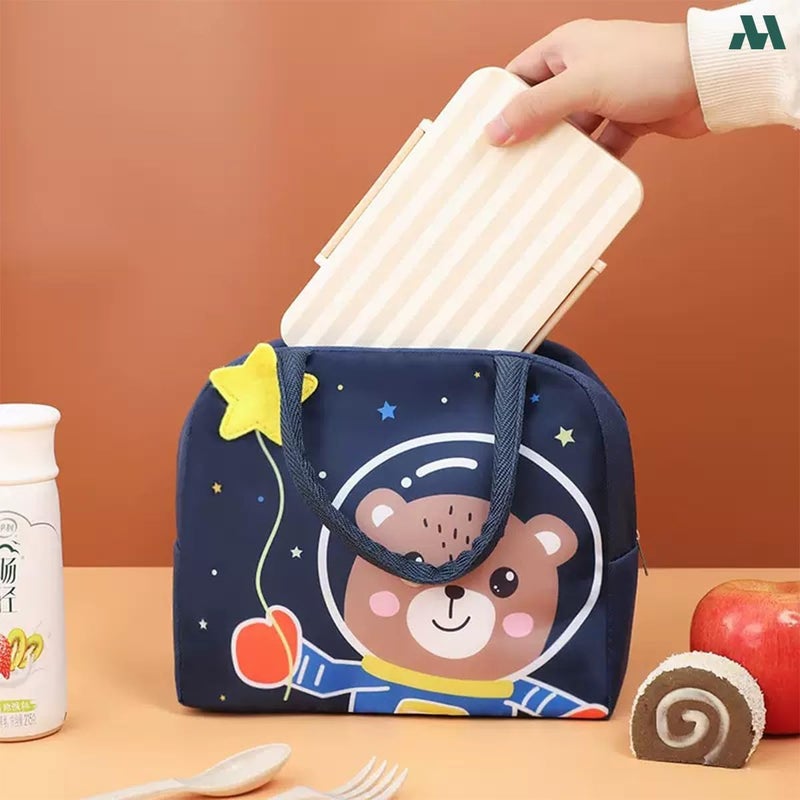 Mobcos Panda Star Navy Large Capacity Insulated Lunch Bag | Waterproof & Stain-Resistant Meal Tote with Advanced Temperature Retention | Durable Polyester Lunch Bag for Office & School - Image 3