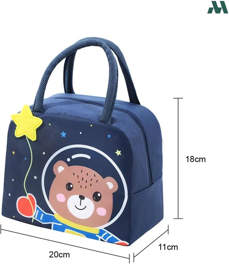 Mobcos Panda Star Navy Large Capacity Insulated Lunch Bag | Waterproof & Stain-Resistant Meal Tote with Advanced Temperature Retention | Durable Polyester Lunch Bag for Office & School - Image 1