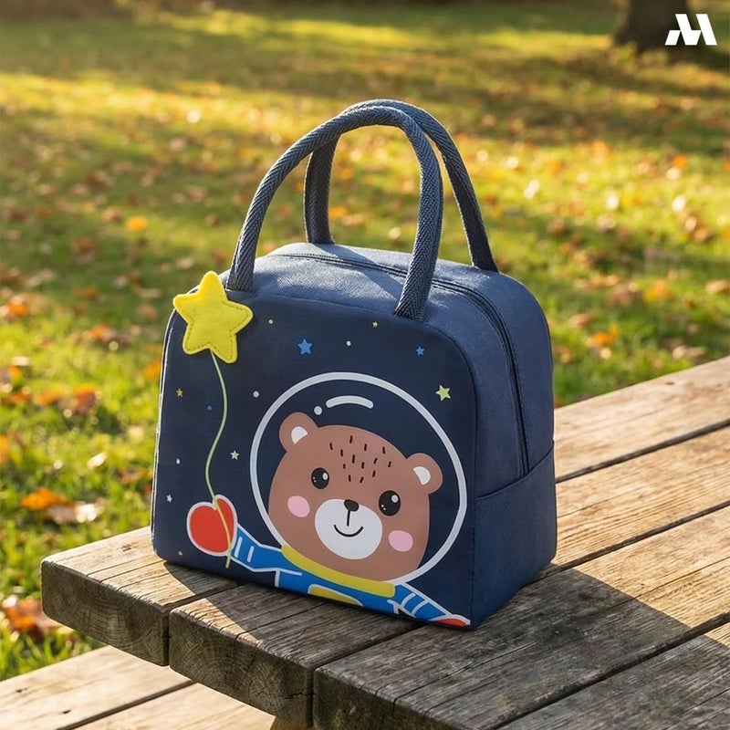 Mobcos Panda Star Navy Large Capacity Insulated Lunch Bag | Waterproof & Stain-Resistant Meal Tote with Advanced Temperature Retention | Durable Polyester Lunch Bag for Office & School - Image 5