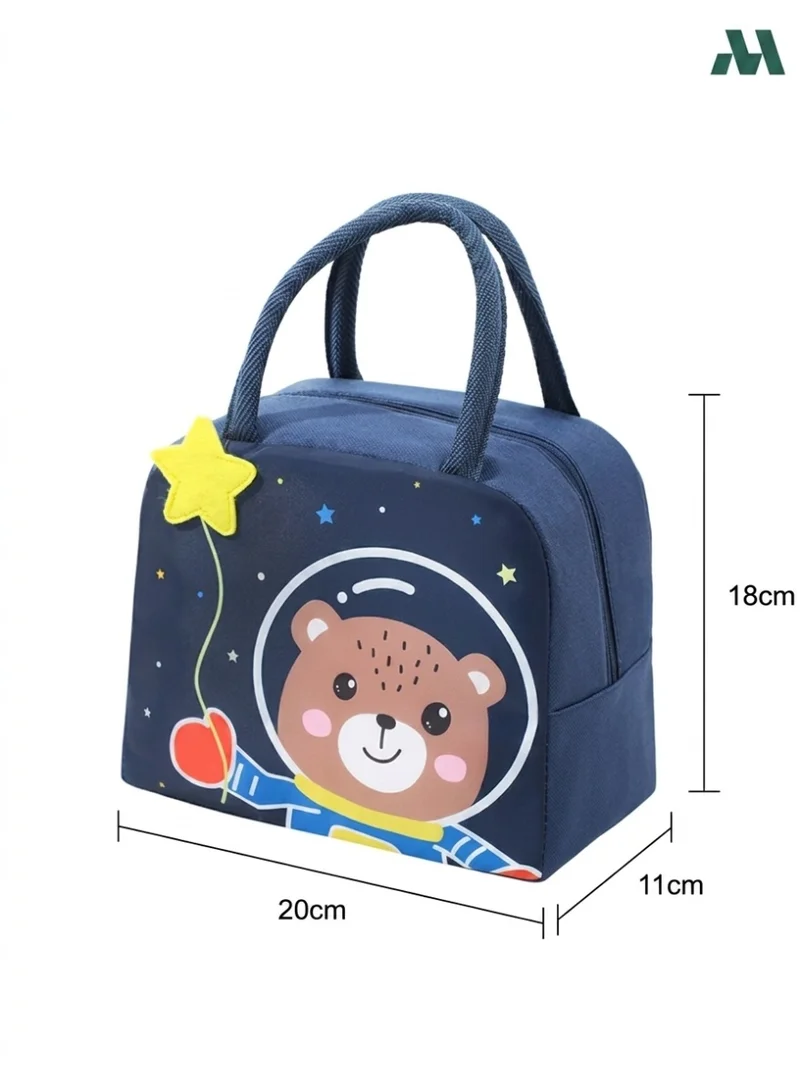 Mobcos Mobcos Panda Star Navy Large Capacity Insulated Lunch Bag | Waterproof & Stain-Resistant Meal Tote with Advanced Temperature Retention | Durable Polyester Lunch Bag for Office & School