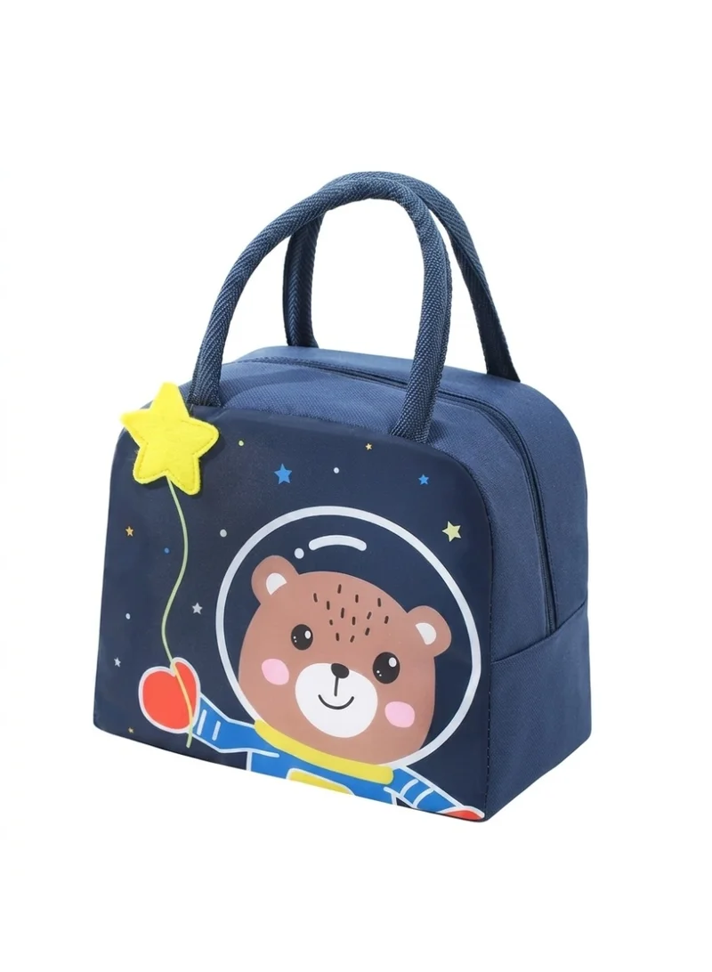 Mobcos Mobcos Panda Star Navy Large Capacity Insulated Lunch Bag | Waterproof & Stain-Resistant Meal Tote with Advanced Temperature Retention | Durable Polyester Lunch Bag for Office & School