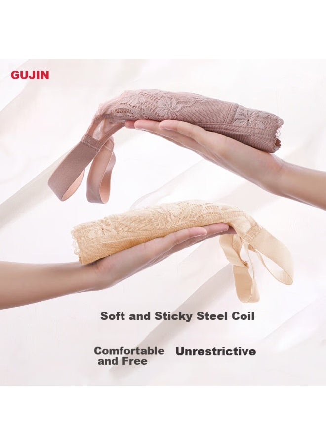 Gujin Ultra-thin Minimizing Wireless Lace Bra For Large Bust, Full Coverage - Image 1