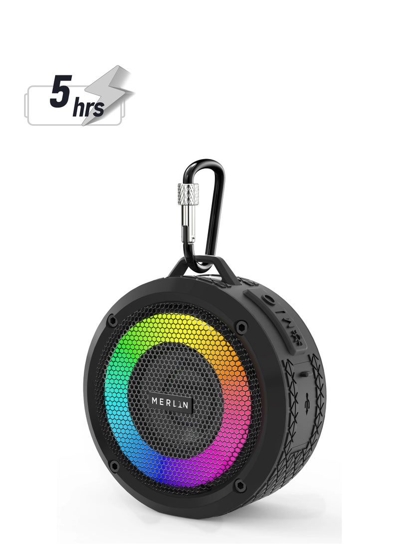 Merlin Sound GO Waterproof Bike Speaker with LED light-up function