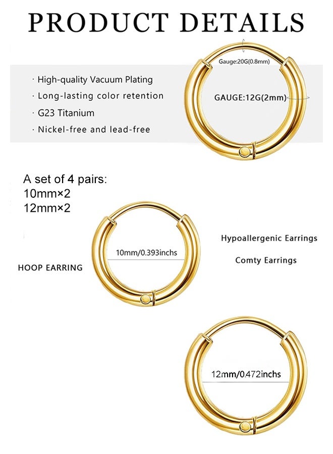 Huggie Hoop Earrings Small Hypoallergenic 14K Gold Plated Style for Men Women Girls Simple Tiny Earrings for Daily Wear, Office Looks, School Days, Birthday Parties, Casual Outings, Weekend,Gift Giving fits all occasions - Image 3