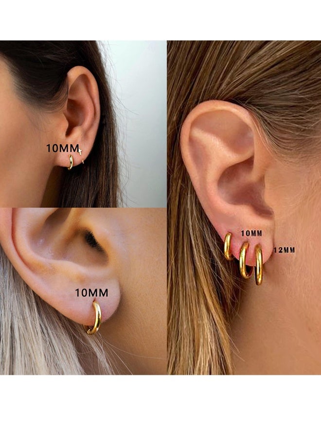 Huggie Hoop Earrings Small Hypoallergenic 14K Gold Plated Style for Men Women Girls Simple Tiny Earrings for Daily Wear, Office Looks, School Days, Birthday Parties, Casual Outings, Weekend,Gift Giving fits all occasions - Image 4