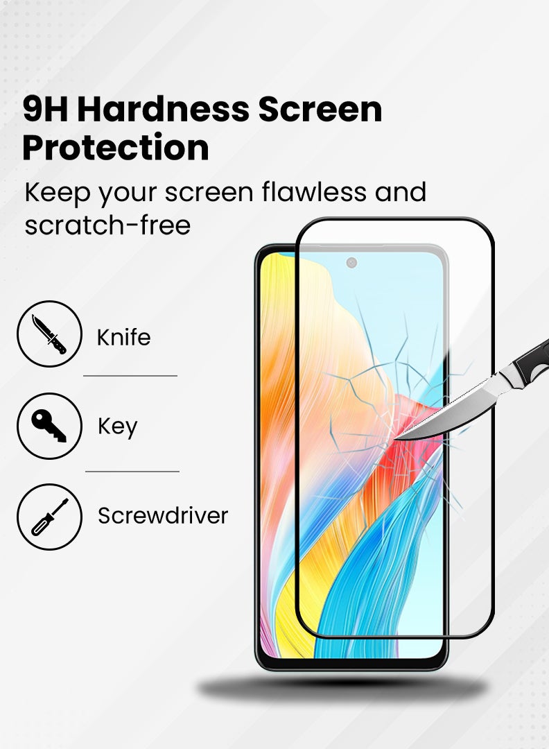 YJS Screen Protector For Oppo A58 6.72 Inch 9H Hardness Tempered Glass Film, Bubble Free Easy Installation, Full Coverage, Anti Scratch And Touch Sensitive - Image 3