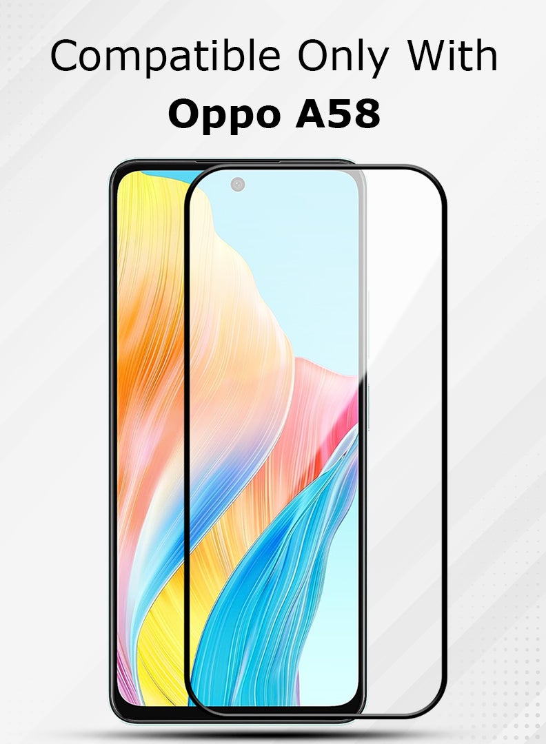 YJS Screen Protector For Oppo A58 6.72 Inch 9H Hardness Tempered Glass Film, Bubble Free Easy Installation, Full Coverage, Anti Scratch And Touch Sensitive - Image 2