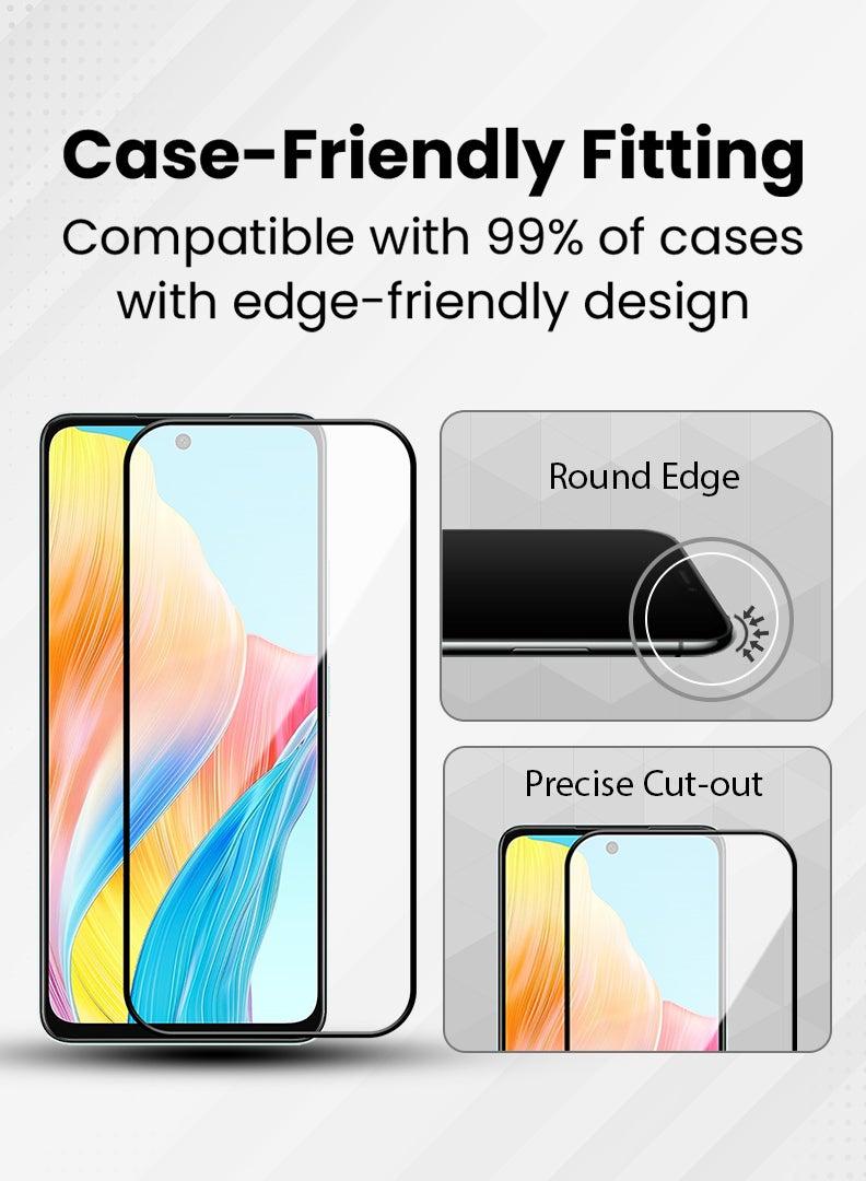 YJS Screen Protector For Oppo A58 6.72 Inch 9H Hardness Tempered Glass Film, Bubble Free Easy Installation, Full Coverage, Anti Scratch And Touch Sensitive - Image 5