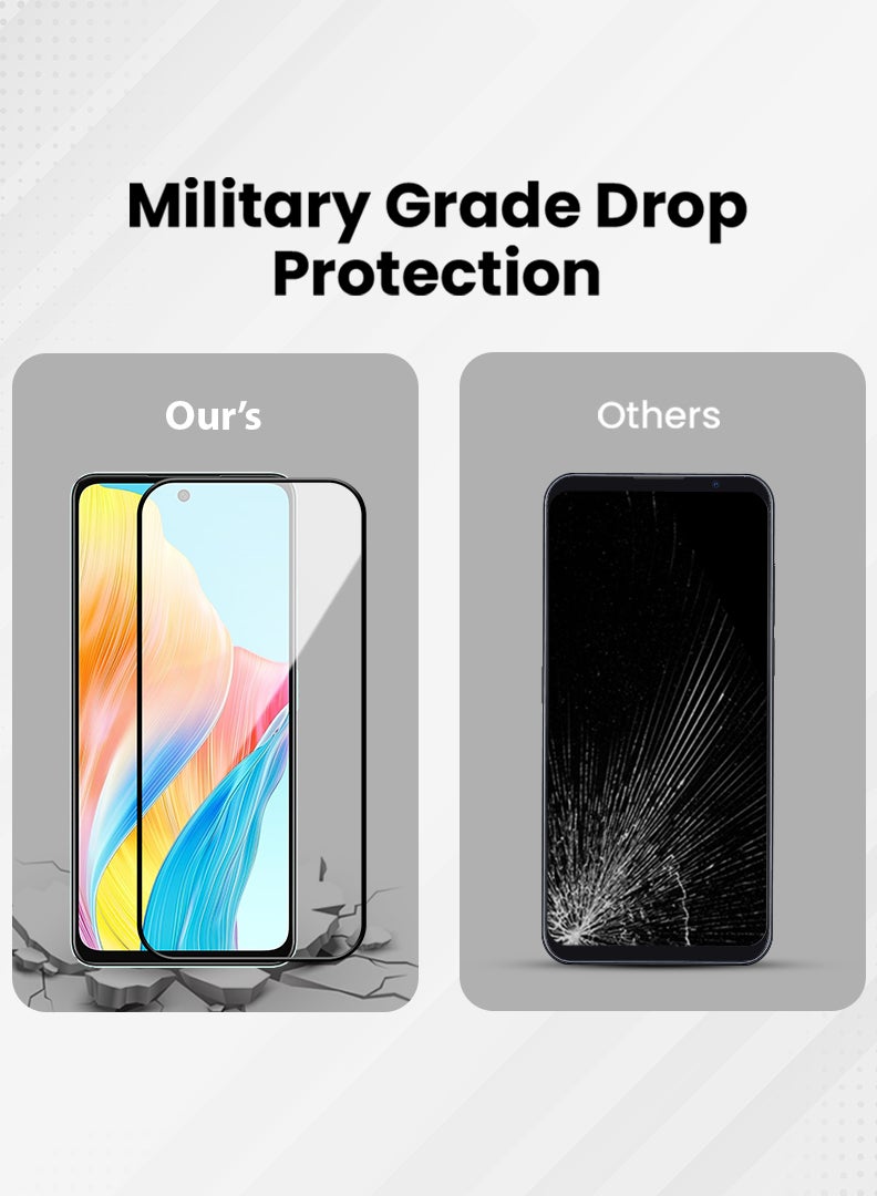 YJS Screen Protector For Oppo A58 6.72 Inch 9H Hardness Tempered Glass Film, Bubble Free Easy Installation, Full Coverage, Anti Scratch And Touch Sensitive - Image 4