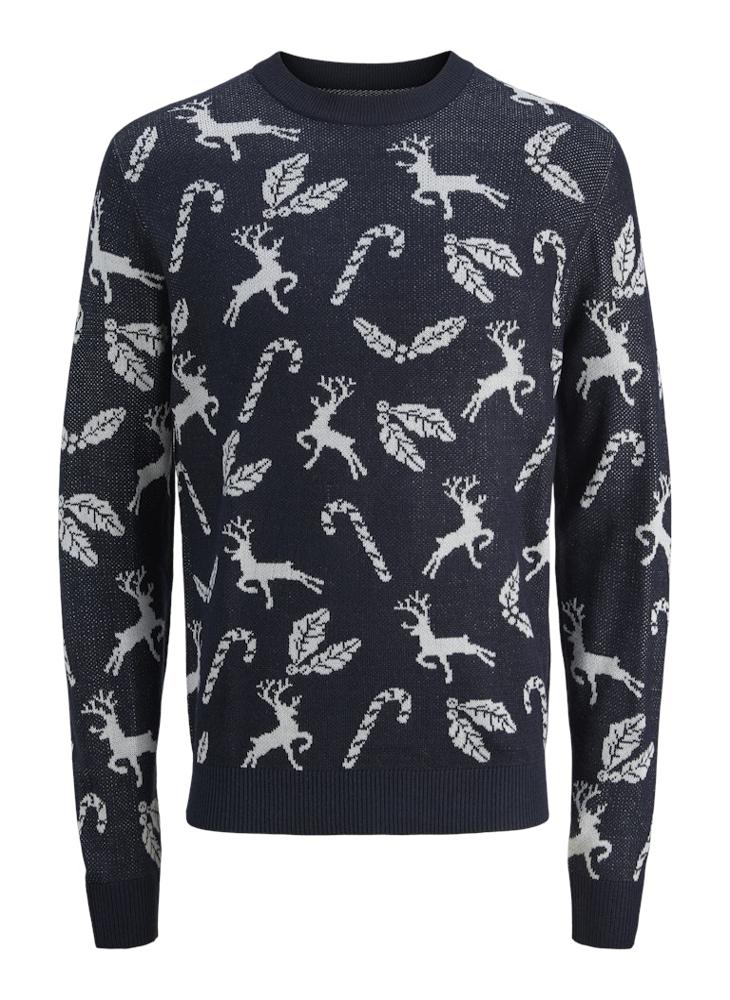 JACK & JONES Christmas Knit Neck Long Sleeve Sweater - Image 5