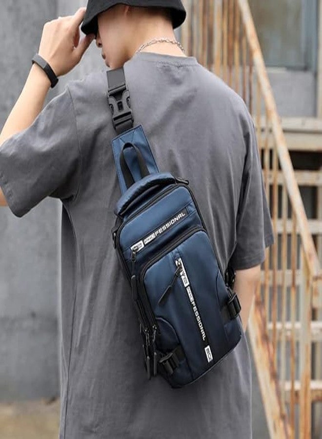 OTIPORTER Waterproof Sling Bags Mens Shoulder Crossbody Backpack with USB Charging Port& Headphone,Outdoor Lightweight Bag - Image 5