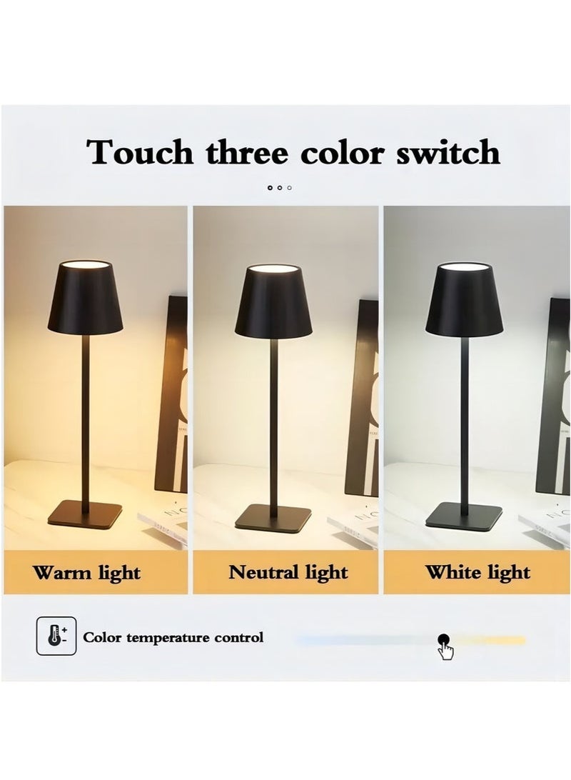 Arabest Luxury Cordless LED Table Lamp - 3 Color Stepless Dimming & Touch Sensor Control, 3600mAh Rechargeable Battery Metal Night Light for Bedroom, Children's Room, Couples Dinner Ambiance - Image 2