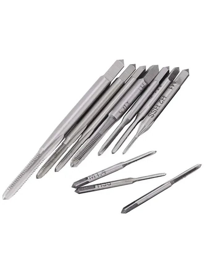 Silvery 10pcs Micro Tap Drill Bit Set Metric Thread Machine Screw Tapping Tool - Image 5