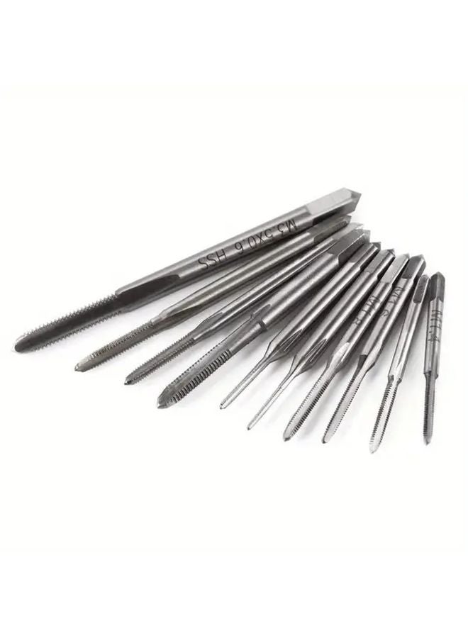 Silvery 10pcs Micro Tap Drill Bit Set Metric Thread Machine Screw Tapping Tool - Image 4
