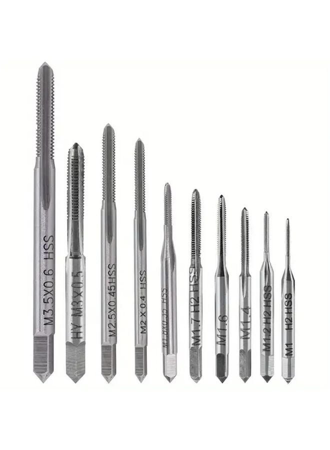 Silvery 10pcs Micro Tap Drill Bit Set Metric Thread Machine Screw Tapping Tool - Image 1