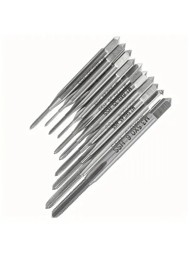 Silvery 10pcs Micro Tap Drill Bit Set Metric Thread Machine Screw Tapping Tool - Image 3