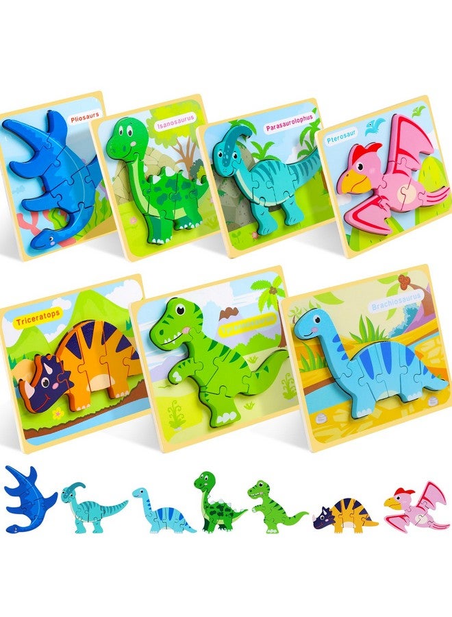 Toy Toddler Puzzles Ages 2 4, Wooden Puzzles For Toddlers 1 3, 7 Piece Dinosaur Puzzle 2 Year Old, Toddler Puzzles Ages 1 3, Toddler Boy Toys 2 3, Educational Toys For Toddlers 1 3 - Image 1