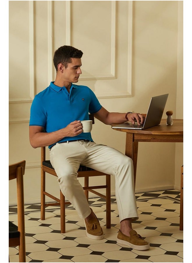 فان هيوزن تي شيرت بولو Van Heusen للرجال ذو قصة عادية (VSKP517S011404_Blue XL)  - Image 2