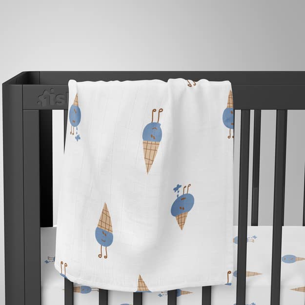 1ST STEP 3 Ply Muslin Blanket 100cm*120cm - Ice Cream - Image 4