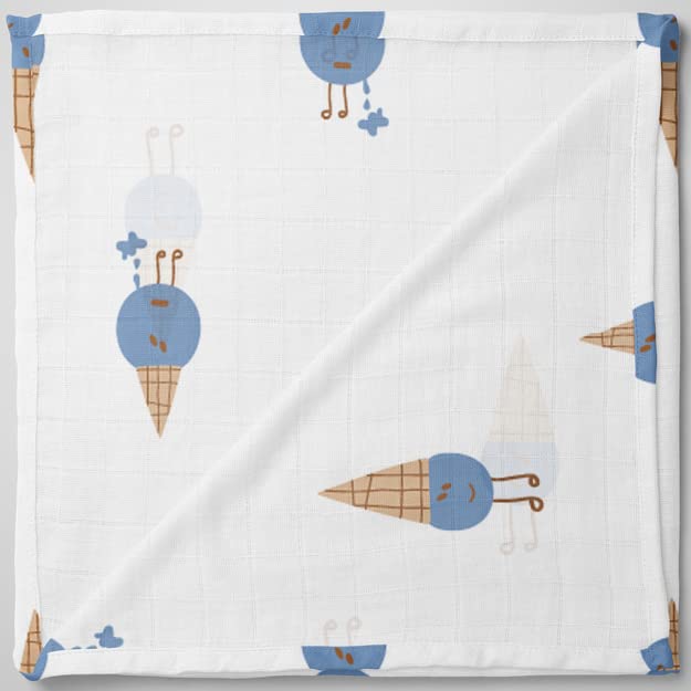 1ST STEP 3 Ply Muslin Blanket 100cm*120cm - Ice Cream - Image 2