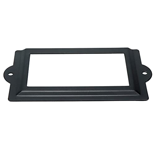 Antrader 6 Pcs 3.3" x 1.8" Office Label Holder, Metal Label Frame, Matte Black, with Screws - Image 3