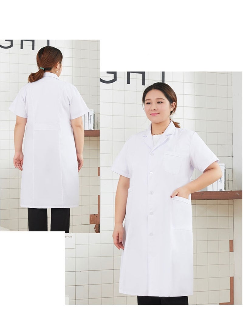 أبوستيم معطف طبيب ممرضة محترف كبير الحجم، معطف مختبر ممرضة علوم وكيمياء وأسنان مع 3 جيوب، سترة ممرضة (أبيض، كم طويل) - Image 3