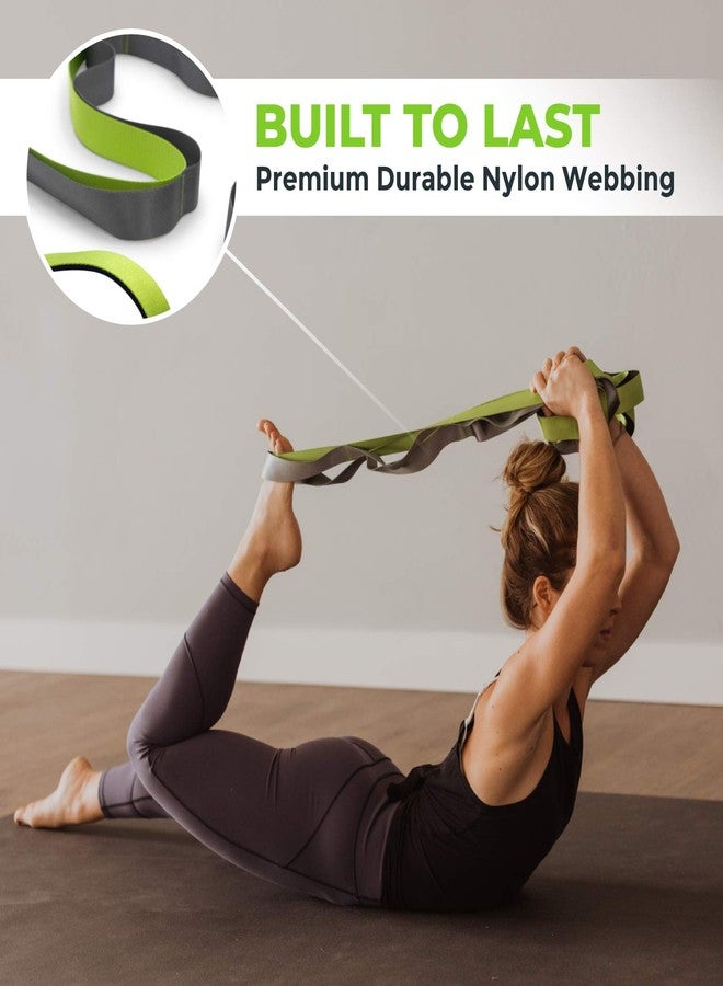 Gradient Fitness Stretching Strap for Physical Therapy, 12 Multi-Loop Stretch Strap 1.5" W x 8' L, Neoprene Handles, Physical Therapy Equipment, Yoga Straps for Stretching, Leg Stretcher, (Green/Grey) - Image 4