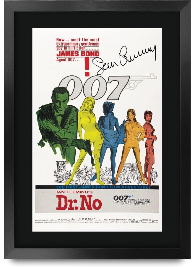 إتش دبليو سي تريدينغ ملصق فيلم جيمس بوند - دكتور نو من HWC Trading، بتوقيع شون كونري، مقاس 16 × 12 بوصة، مؤطر، مطبوع عليه صورة شخصية، مطبوع عليه فيلم، عرض صورة - مقاس 16 × 12 بوصة، مؤطر - Image 1