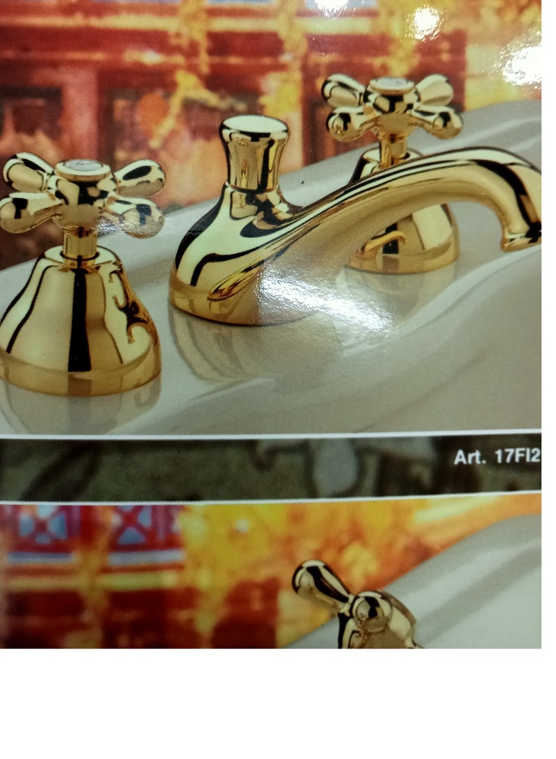 PAINICA basin mixer 3 holes gold italy