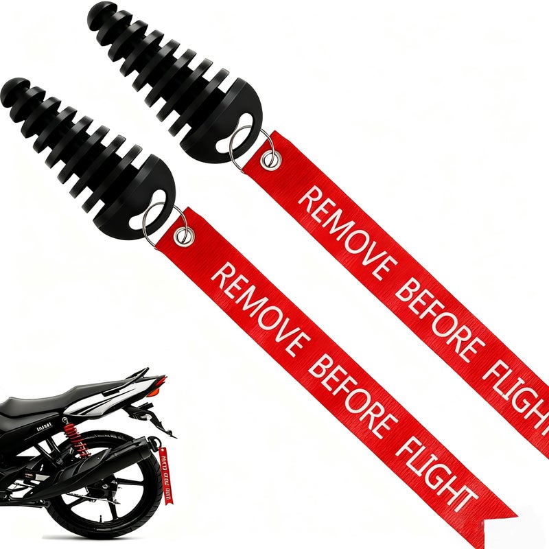 Hoedia Muffler Exhaust Wash Plug, 2 Pack Wash Plugs with 2 Streamers, Fit most 2 Stroke Motorcycle Bikes with Rubber Exhaust Silencer (0.6-1.5 Inch)