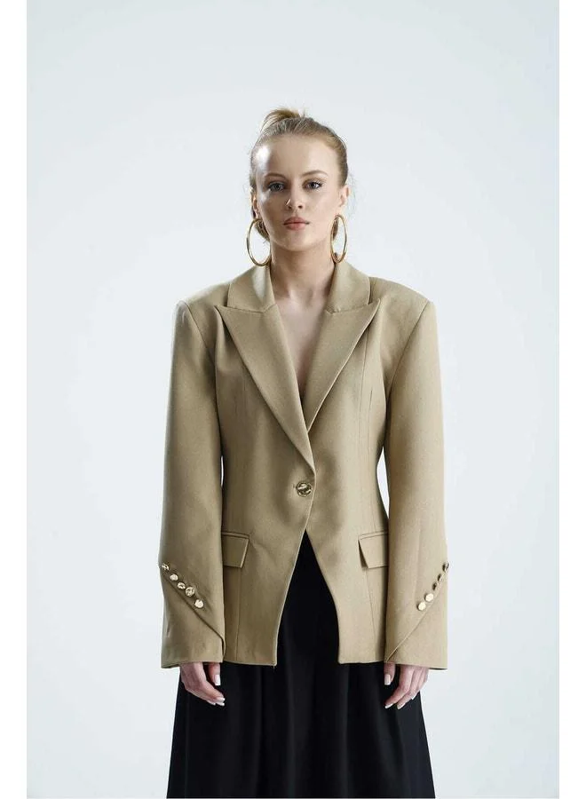 GACACOLLECTION SABRA Belden Tailored Beige Velvet Jacket