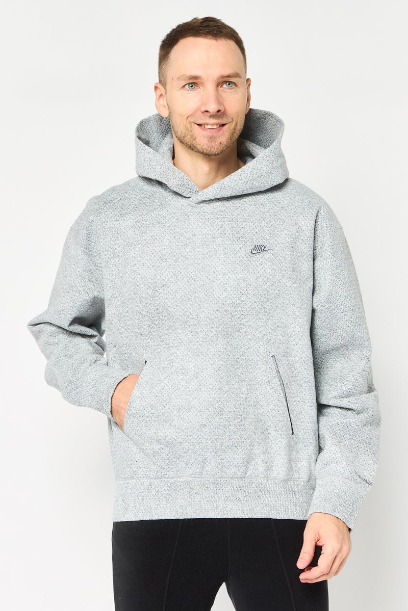 Nike Men Oversized Fit Long Sleeve Outdoor Hoodie, Grey - Image 1