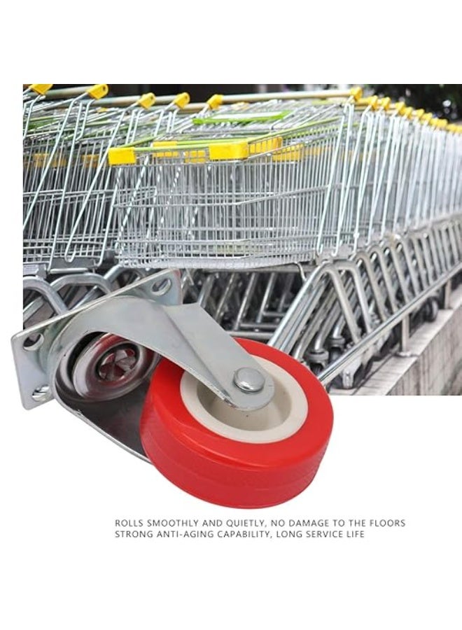 My Souq store :Set of 4 Swivel Caster Wheels for Workbench & Trolley, Plate Mount, Heavy Load Red Rollers - Image 4