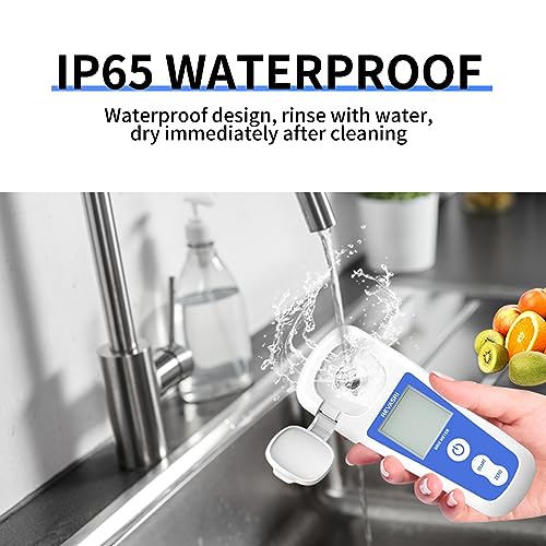 REVASRI Digital Brix Refractometer, Rechargeable Brix Meter for Liquid Sugar Content with LCD, 0-55% Range ±0.2% Accuracy with Auto Temperature Compensation - Image 5