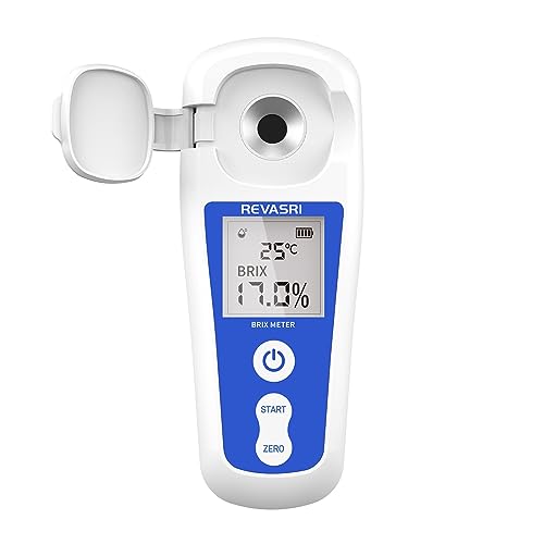 REVASRI Digital Brix Refractometer, Rechargeable Brix Meter for Liquid Sugar Content with LCD, 0-55% Range ±0.2% Accuracy with Auto Temperature Compensation - Image 1
