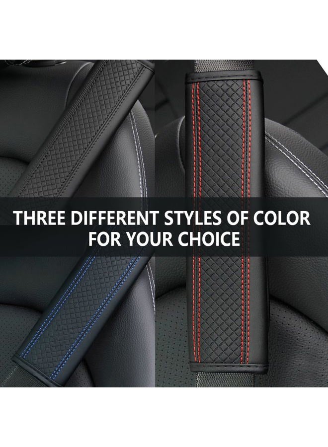 Figpade 2PCS Car Seat Belt Cover Pad,Breathable Leather Seatbelt Covers for Shoulder Protection and Car Decorations,Universal Seatbelt Cushion Adding Car Seat Strap Pads Car Accessories Interior (Black/Red) - Image 5