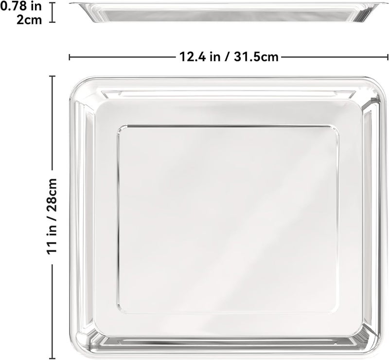 SettleDown Stainless Steel Baking Tray Pan Compatible with Cuisinart Airfryer TOA-060 and TOA-065, Dishwasher Safe Mesh Air Fryer Basket Wire Rack Accessories Parts 2 SET - Image 2