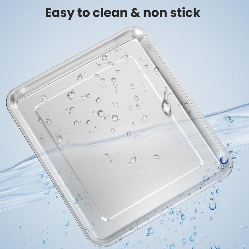 SettleDown Stainless Steel Baking Tray Pan Compatible with Cuisinart Airfryer TOA-060 and TOA-065, Dishwasher Safe Mesh Air Fryer Basket Wire Rack Accessories Parts 2 SET - Image 3