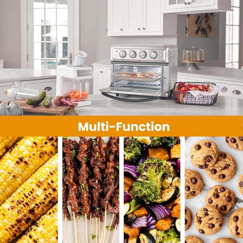 SettleDown Stainless Steel Baking Tray Pan Compatible with Cuisinart Airfryer TOA-060 and TOA-065, Dishwasher Safe Mesh Air Fryer Basket Wire Rack Accessories Parts 2 SET - Image 4